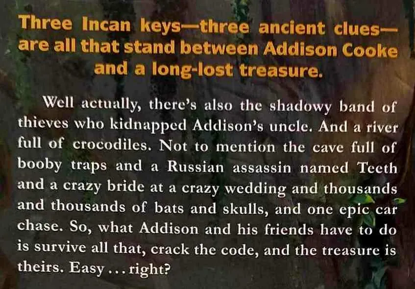 ADDISON COOKE AND THE TREASURE OF THE INCAS - Jonathan W. Stokes