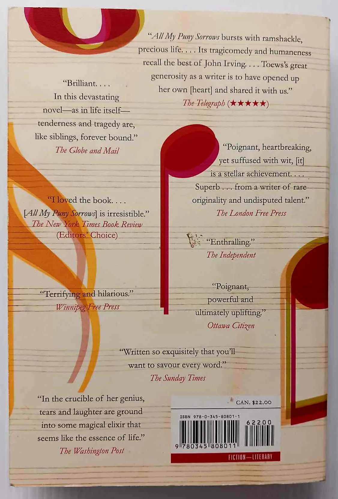 ALL MY PUNY SORROWS - Miriam Toews