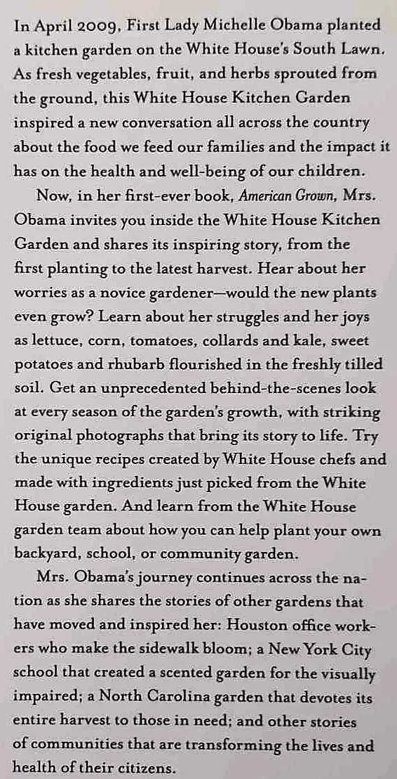 AMERICAN GROWN - Michelle Obama