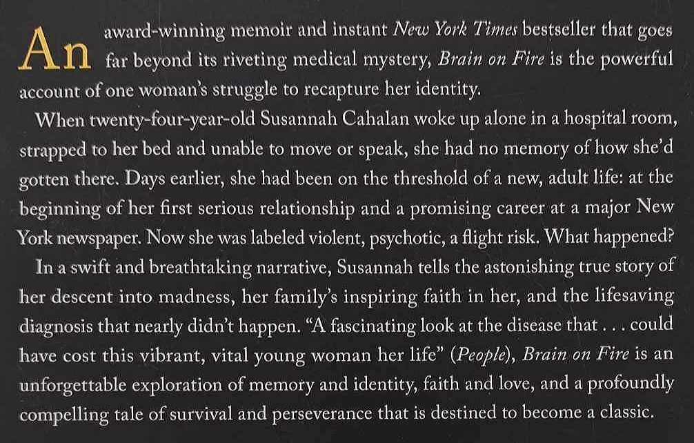 BRAIN ON FIRE - Susannah Cahalan