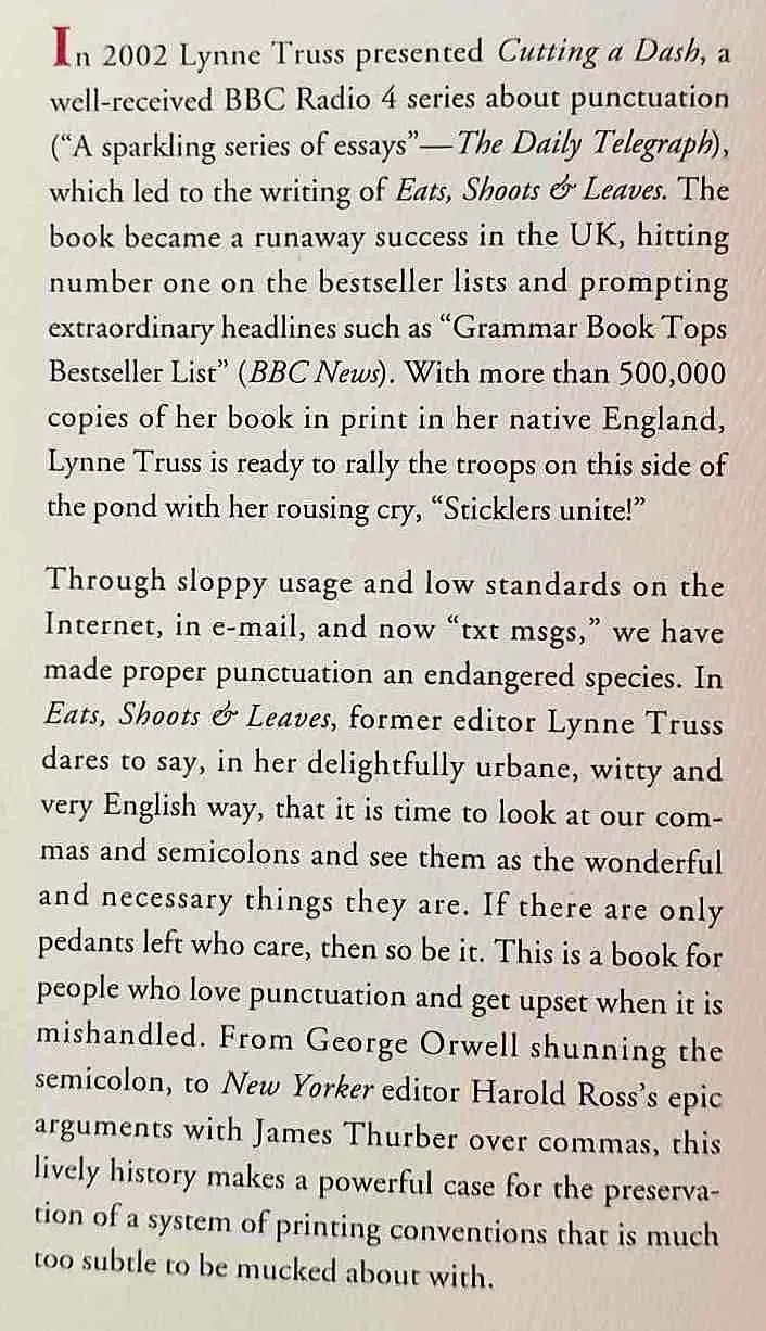 EATS, SHOOTS & LEAVES - Lynne Truss