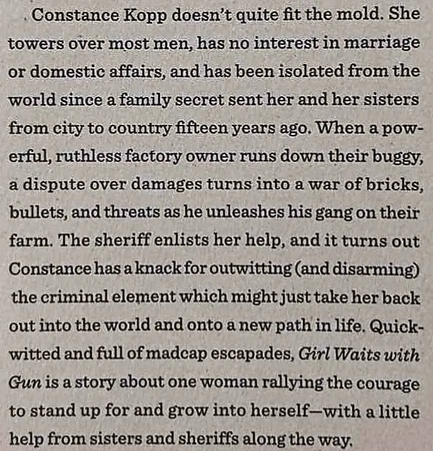 GIRL WAITS WITH GUN - Amy Stewart