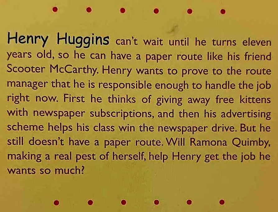 HENRY AND THE PAPER ROUTE - Beverly Cleary