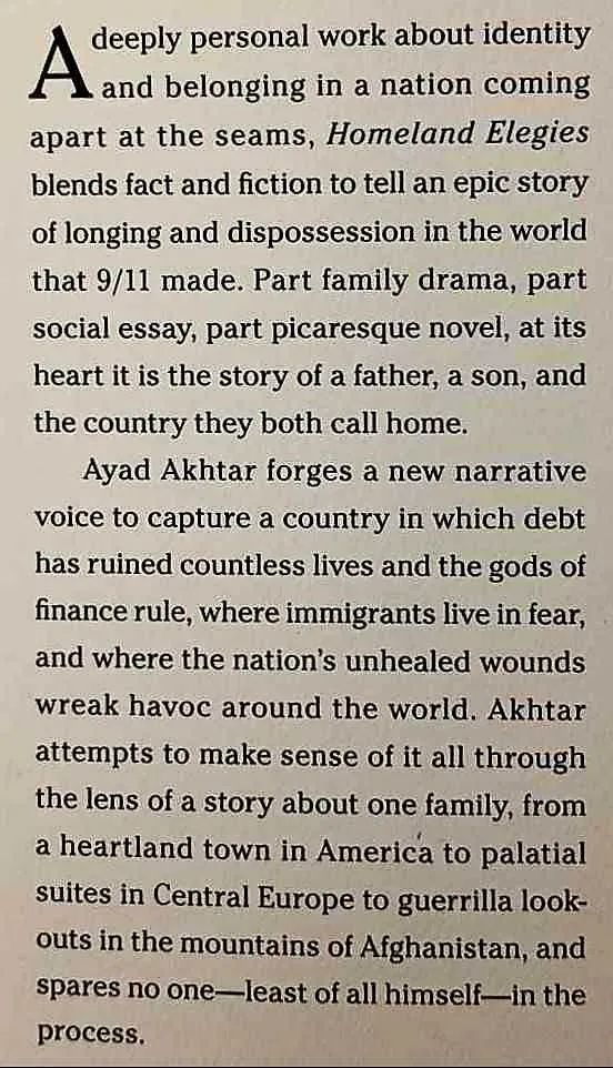 HOMELAND ELEGIES - Ayad Akhtar