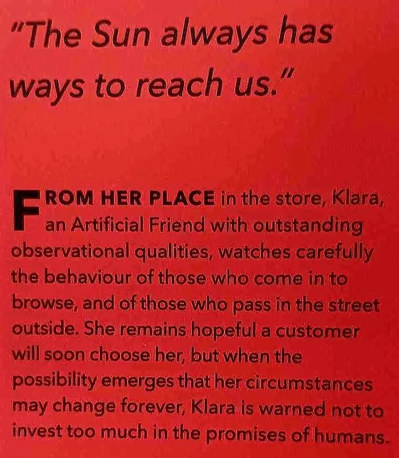 KLARA AND THE SUN - Kazuo Ishiguro