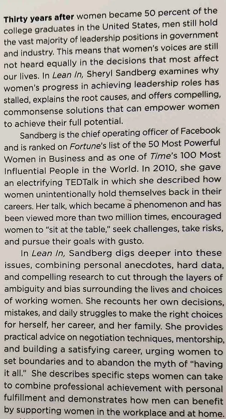 LEAN IN - Sheryl Sandberg