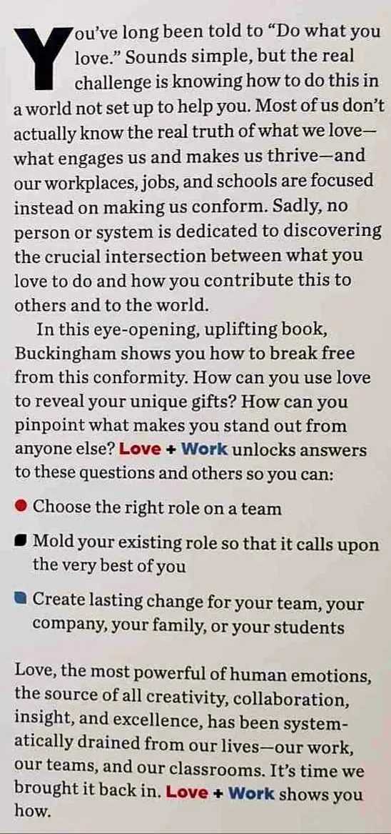 LOVE   WORK - Marcus Buckingham