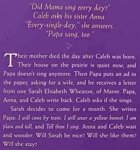 SARAH, PLAIN AND TALL - Patricia MacLachlan