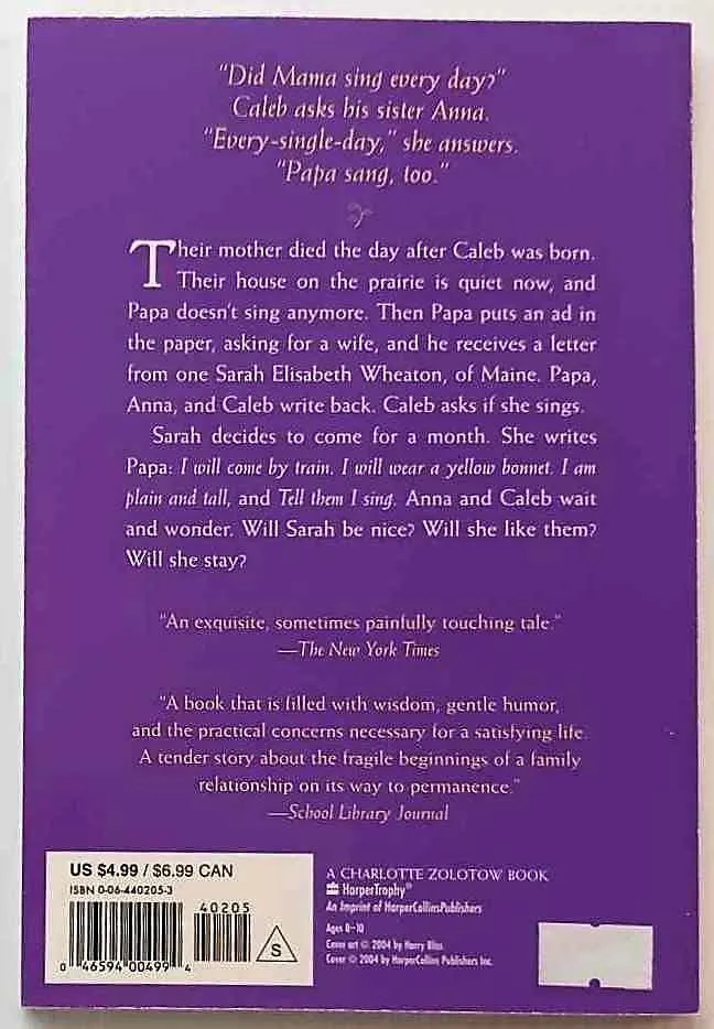 SARAH, PLAIN AND TALL - Patricia MacLachlan