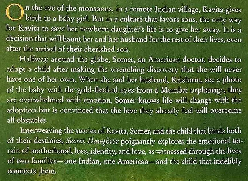 SECRET DAUGHTER - Shilpi Somaya Gowda