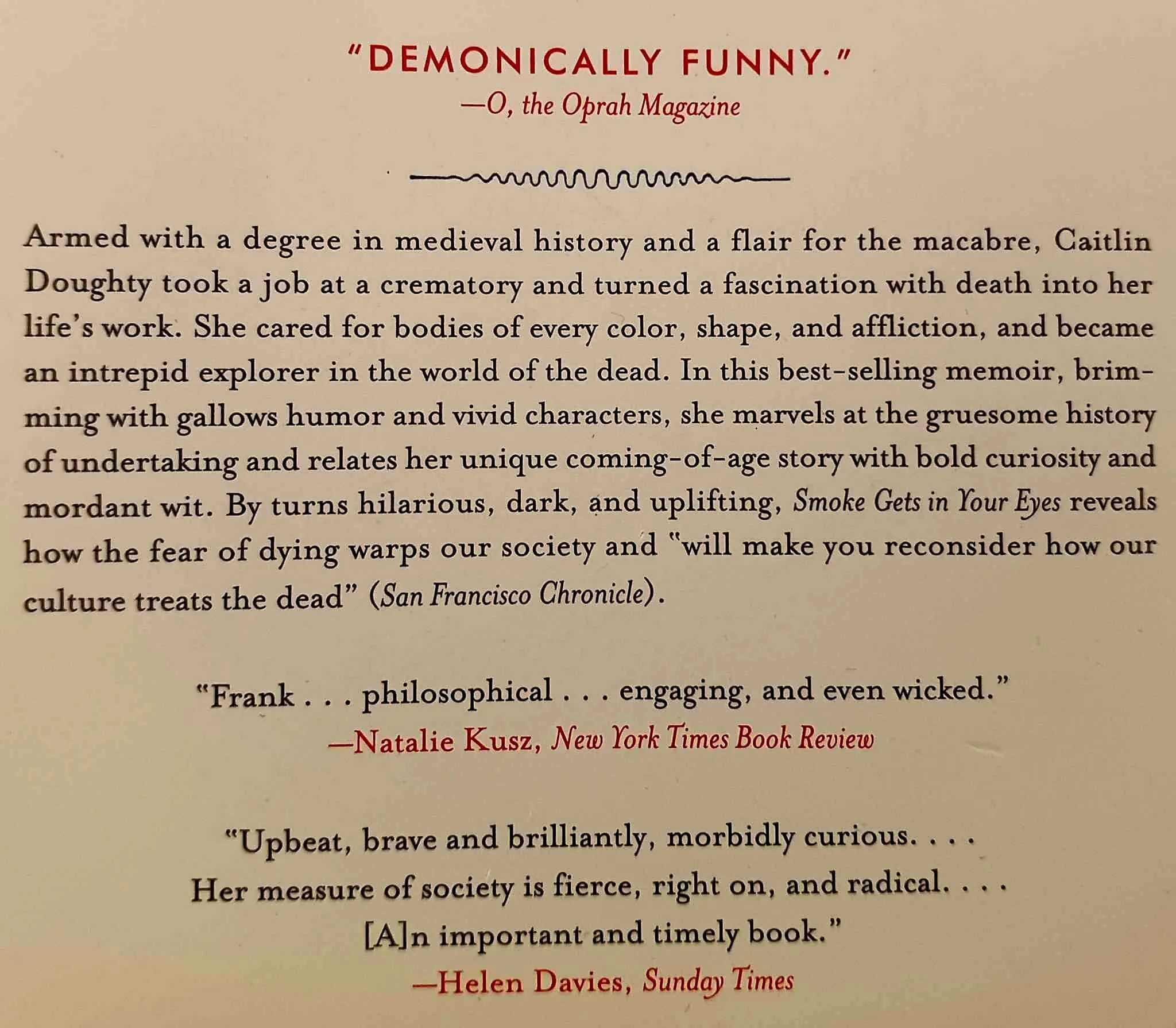 SMOKE GETS IN YOUR EYES - Caitlin Doughty